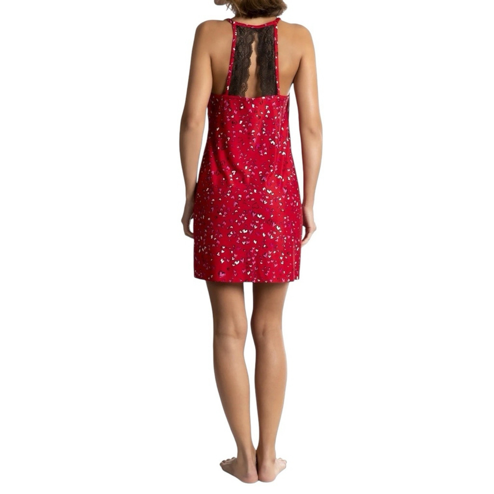 Secret Treasures Womens S Chemise Nightie Gown Split Back Lace Hearts Valentines - Picture 3 of 11